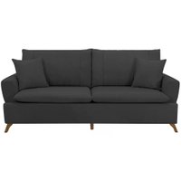 Sofa 3 Lugares 200 cm Eron Linho Grafite Vazzano