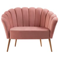 Sofa Namoradeira 2 Lug 135 cm Pes Tauari 7050 Veludo Rosa Dmobiliario