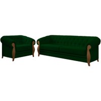Kit Sofa e Poltrona Decorativa Murano Veludo SL 947 Moll