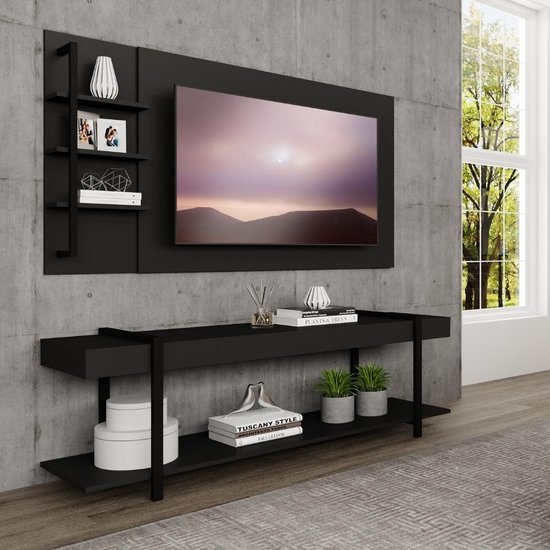 Rack c/ Painel para Tv até 50' Ohio Carraro Preto