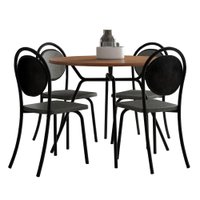 Conjunto Sala de Jantar 4 Cadeiras Nolita Carraro Fre/Pre/Gra