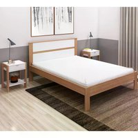 Cama Casal CM8005 E 02 Mesas De Cabeceira AZ1016 QT3 Amendoa Branco Tecno Mobili
