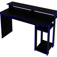 Mesa Para Computador Gamer ME4153 Preto Azul Tecno Mobili