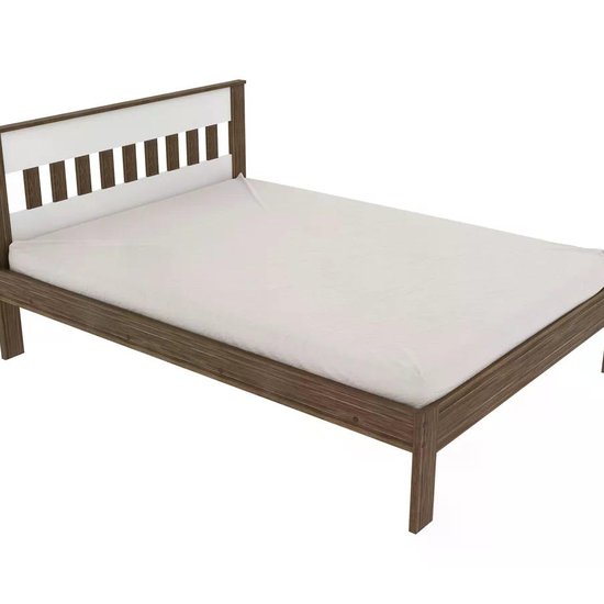 Cama Casal CM8007 Branco Nogal Tecno Mobili