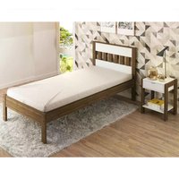 Cama Solteiro CM8006 E Mesa De Cabeceira AZ1016 QT5 Nogal Branco Tecno Mobili