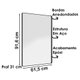 Espelho Decorativo Skkar Retang 92x62 Moldura 25 cm Preto Dhom