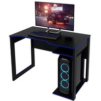 Mesa Para Computador Gamer ME4161 Preto Azul Tecno Mobili