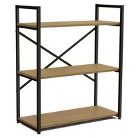 Estante Baixa 3 Prateleiras 85x72cm Industrial Crome LI007 Freijo Preto Kappesberg