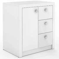 Balcão Para Escritório 1 Porta 3 Gavetas ME4111 Branco Tecno Mobili