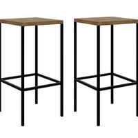 Kit Com 02 Banqueta Alta Steel Quadra 27816 Vermont Preto Fosco Artesano
