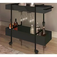 Carrinho Bar Com Rodizios 27813 Linha Complementos Preto Artesano