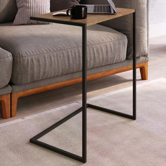 Mesa Lateral Aço 27886 Linha Tube Vermont Preto Artesano