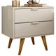 Mesa De Cabeceira 53 cm 2 Gavetas 14054 Off White Cristal Dmad