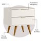 Mesa De Cabeceira 53 cm 2 Gavetas 14054 Off White Cristal Dmad