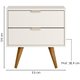 Mesa De Cabeceira 53 cm 2 Gavetas 14054 Off White Cristal Dmad