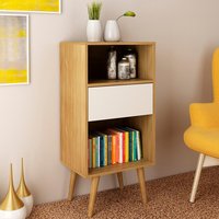 Estante Baixa Para Sala 01 Gaveta E1715 Natural Off White Tecno Mobili