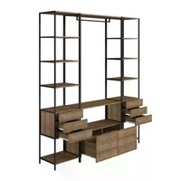 Conjunto Estantes Para Closet Steel Quadra 27802 Vermont Preto Fosco Artesano