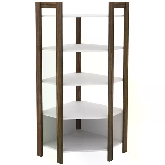 Estante De Canto Closet Multiuso AZ1020 Branco Nogal Tecno Mobili