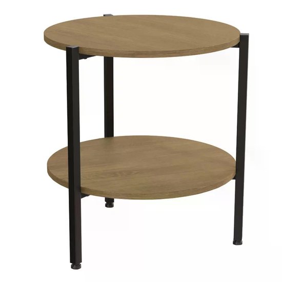 Mesa De Centro 1 Prateleira Industrial Crome LI017 Freijo Preto Kappesberg