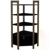 Estante De Canto Closet Multiuso AZ1020 Preto Nogal Tecno Mobili