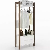 Guarda Roupa Modulado Closet AZ1011 Branco Nogal Tecno Mobili
