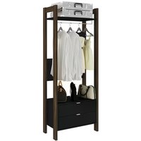 Guarda Roupa Modulado Closet AZ1011 Preto Nogal Tecno Mobili