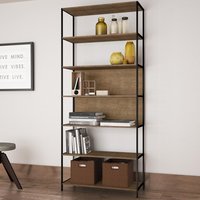 Estante Multiuso 06 Prateleiras Steel Quadra 27809 Vermont Preto Fosco Artesano