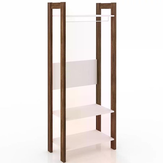 Guarda Roupa Modulado Closet AZ1029 Branco Nogal Tecno Mobili