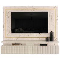 Painel Bancada Suspenso Para TV 75 Polegadas 2851 Calacata Off White Madetec