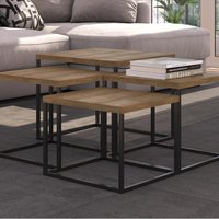 Conjunto Mesas de Centro Cube 04 Peças 24806 Linha Complementos Preto Vermont Artesano