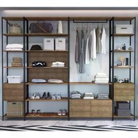 Conjunto Estantes Para Closet Steel Quadra 27804 Vermont Preto Fosco Artesano