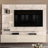 Painel Bancada Suspenso Para TV 65 Polegadas 2861 Calacata Off White Madetec
