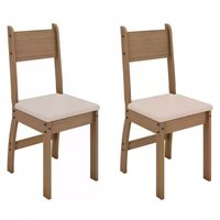 Conjunto 02 Cadeiras Estofadas Pes MDF Milano 40000 Carvalho Savana PLN