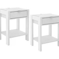 Kit 02 Mesa de Cabeceira Com Tomada 1 Gaveta AZ1016 Branco Tecno Mobili