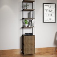 Estante 01 Porta 04 Prateleiras Steel Quadra 27806 Vermont Preto Fosco Artesano