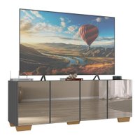 Rack TV até 50 Polegadas com Espelhos 4 Portas Multimóveis MP1083 Grafite/Natural