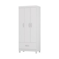 Guarda-Roupas Solteiro 3 Portas 1 Gaveta Multimóveis CR35185 Branco