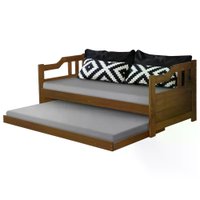 Sofa Cama Solteiro Com Cama Auxiliar Madeira Castanho AT Moveis