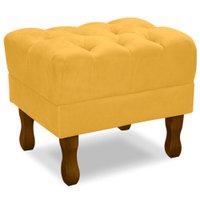 Puff Puf Retro Capitone 52x44cm Suede Mostarda MPassos