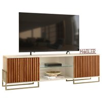Rack Bancada TV 75 Metha 180 cm Cinamomo Mell Off White MBL