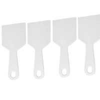 Kit 4 Espátulas Culinária Chapeiro Doces Profissional Gourmet Branca 10x24cm Larga