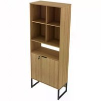 Armario 02 Portas Com Chave Pes Tubular ME4155 Amendoa Preto Tecno Mobili