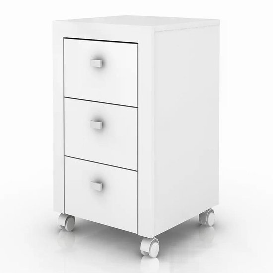 Gaveteiro Para Escritorio 03 Gavetas ME4108 Branco Tecno Mobili