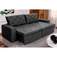Sofá Cama Retrátil Reclinável 2,50m Bangkok Suede Velut Cinza molas no Assento - King House