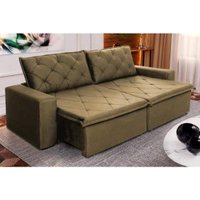 Sofá Cama Retrátil Reclinável 2,30m Bangkok Suede Velut Bege molas no Assento - King House