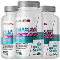 Cálcio Alga Lithothamnium Vit D e Magnésio 60 cáps Kit com 3