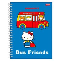 Caderno Espiral College CD 1 Matéria 80Fls Hello Kitty Azul Jandaia