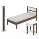 Quarto Solteiro 3 Peças CM8004 AZ1016 AZ1018 QT1 Nogal Branco Tecno Mobili