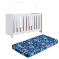 Berço Mini Cama 3X1 Com Colchao LA013 Branco Comm