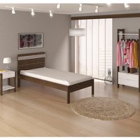 Quarto Solteiro 3 Peças CM8010 AZ1016 AZ1011 QT11 Nogal Branco Tecno Mobili